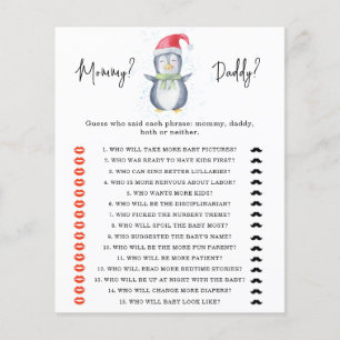Pinguïn - mama of papa baby shower spel