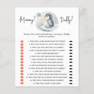 Pinguïn - mama of papa baby shower spel