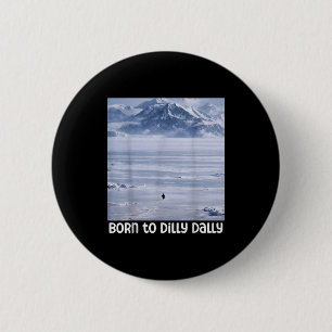 Pinguïn meme grappig geboren om te treuzelen nihil ronde button 5,7 cm