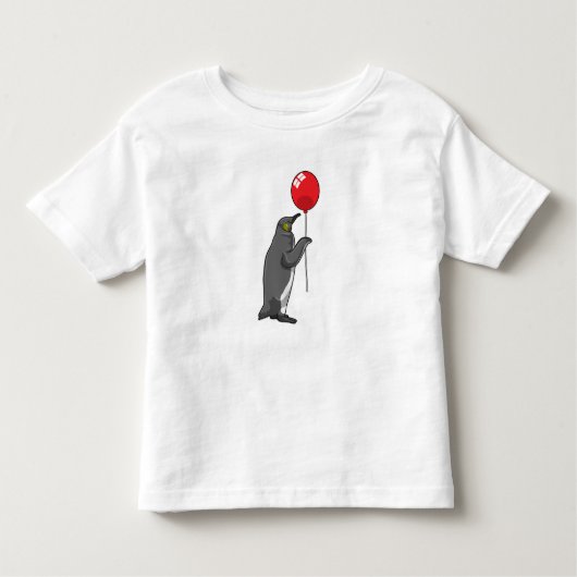 Pinguïn met ballon kinder shirts (Voorkant)