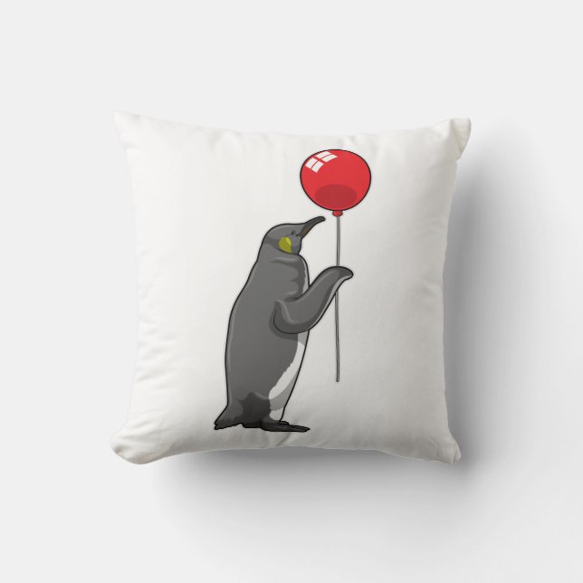 Pinguïn met ballon kussen (Voorkant)