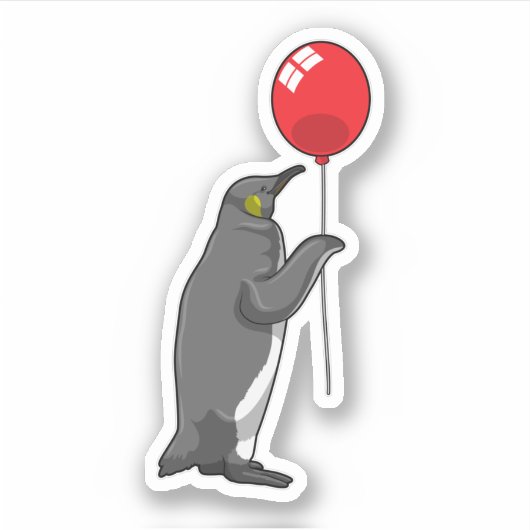 Pinguïn met ballon sticker (Voorkant)