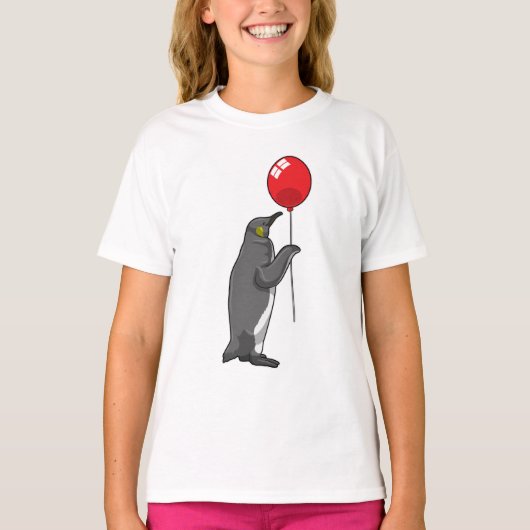 Pinguïn met ballon t-shirt (Voorkant)