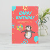 Pinguïn met ballonnen (Staand voorkant)