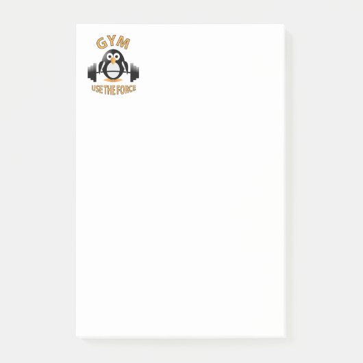 Pinguïn met barbel post-it® notes (Voorkant)