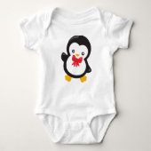 Pinguïn met boog Stropdas, Schattigee pinguïn, kle Romper (Voorkant)
