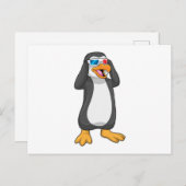 Pinguïn met Bril Briefkaart (Voorkant / Achterkant)