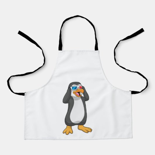 Pinguïn met bril schort (Voorkant)