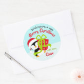 Pinguïn met Cadeaus Kerst stickers (Envelop)