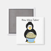 Pinguïn met Cupcake Magneet (Voorkant / Achterkant)