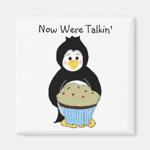 Pinguïn met Cupcake Magneet