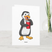 Pinguïn met drinkbeker met rietje kaart (Achterkant)