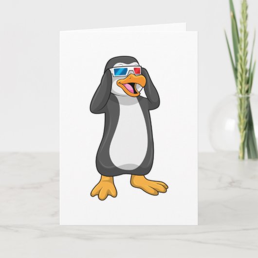 Pinguïn met een bril kaart (Voorkant)