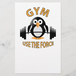 Pinguïn met een halter flyer