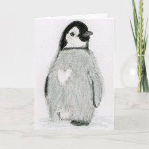 PINGUÏN MET EEN HART! GROETEN ALLE GELEGENHEDEN BEDANKKAART
