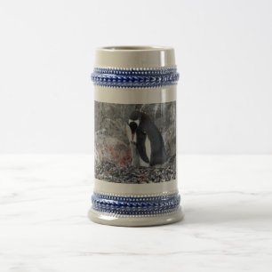 Pinguïn met een kuiken bierpul