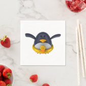 Pinguïn met een rubber dok papier servetten (Insitu)
