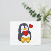 Pinguïn met Hart Briefkaart (Staand voorkant)