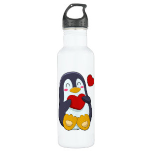 Pinguïn met hart waterfles 