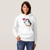 Pinguïn met hartballon hoodie (Voorkant volledig)
