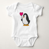 Pinguïn met hartballon romper (Voorkant)