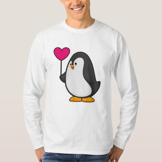 Pinguïn met hartballon t-shirt (Voorkant)