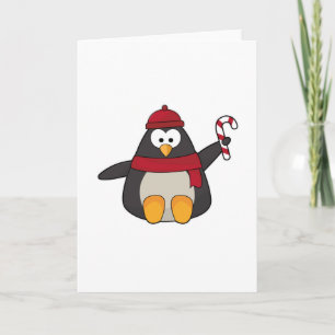 Pinguïn met hoed en sjaal kaart