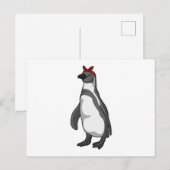 Pinguïn met hoofddoek briefkaart (Voorkant / Achterkant)