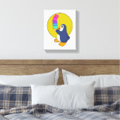 Pinguïn met ijs canvas afdruk (Insitu (Slaapkamer))