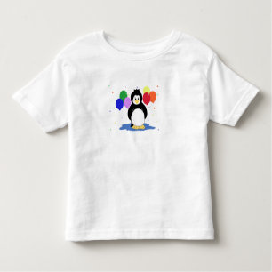 Pinguïn met kleurrijke ballonnen kinder shirts