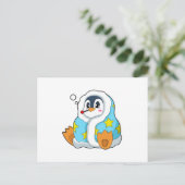 Pinguïn met klinische thermometer briefkaart (Staand voorkant)