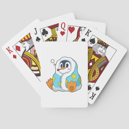 Pinguïn met klinische thermometer pokerkaarten (Achterkant)