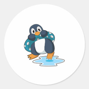 Pinguïn met Lifebuoy Ronde Sticker