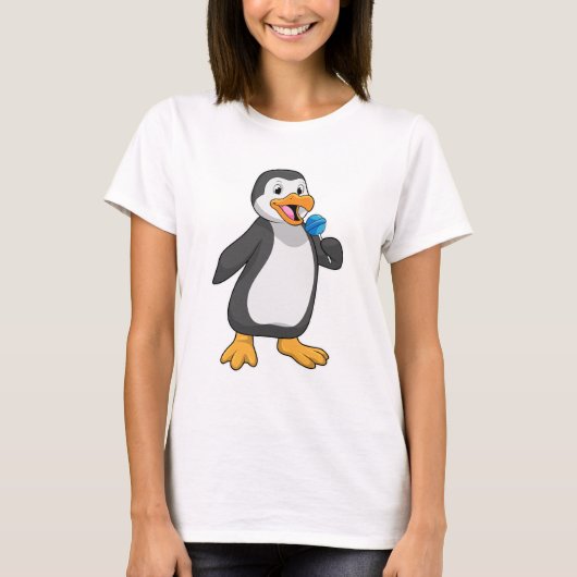 Pinguïn met Lollipop Sweets T-shirt (Voorkant)