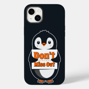 Pinguïn met 'Mis het niet' bord Case-Mate iPhone 14 Plus Hoesje