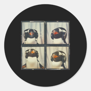 Pinguïn met oorbeschermers Autisme Sensorisch Auti Ronde Sticker