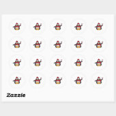 Pinguïn met Pet en scarf Ronde Sticker (Vel)