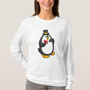 Pinguïn met Pet in Poker met Poker-kaarten T-shirt