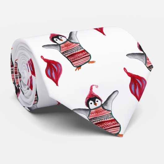 Pinguïn met Pet Stropdas (Opgerold)