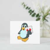 Pinguïn met Pokerkaarten Briefkaart (Staand voorkant)