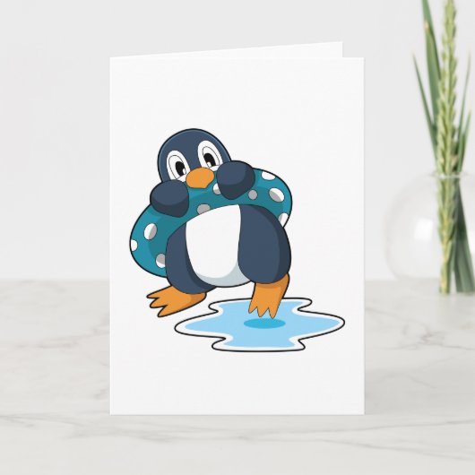 Pinguïn met reddingsboei kaart (Voorkant)