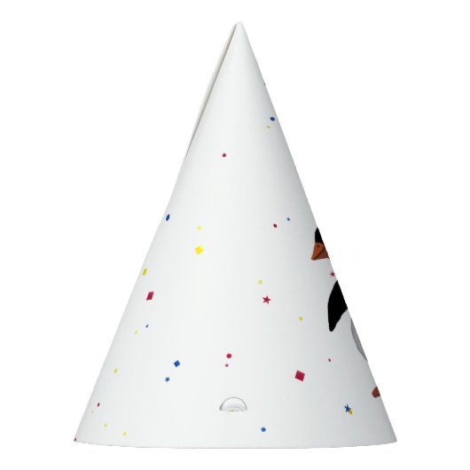 Pinguïn met roze ballon feesthoedjes (Links)