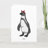 Pinguïn met sjaal kaart (Achterkant)