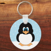 Pinguïn met Snowflakes Sleutelhanger (Voorkant)