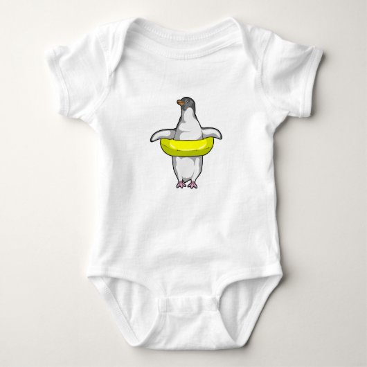 Pinguïn met Swim-ring Romper (Voorkant)