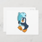 Pinguïn met Vis Briefkaart (Voorkant / Achterkant)