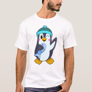 Pinguïn met vis en Pet T-shirt