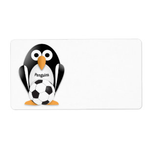 Pinguïn met voetbal etiket
