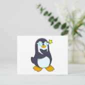 Pinguïn met zonnebril briefkaart (Staand voorkant)