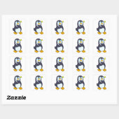 Pinguïn met zonnebril vierkante sticker (Vel)